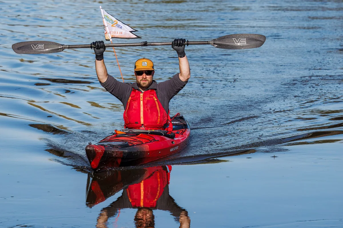 Sam on the River Severn expedition