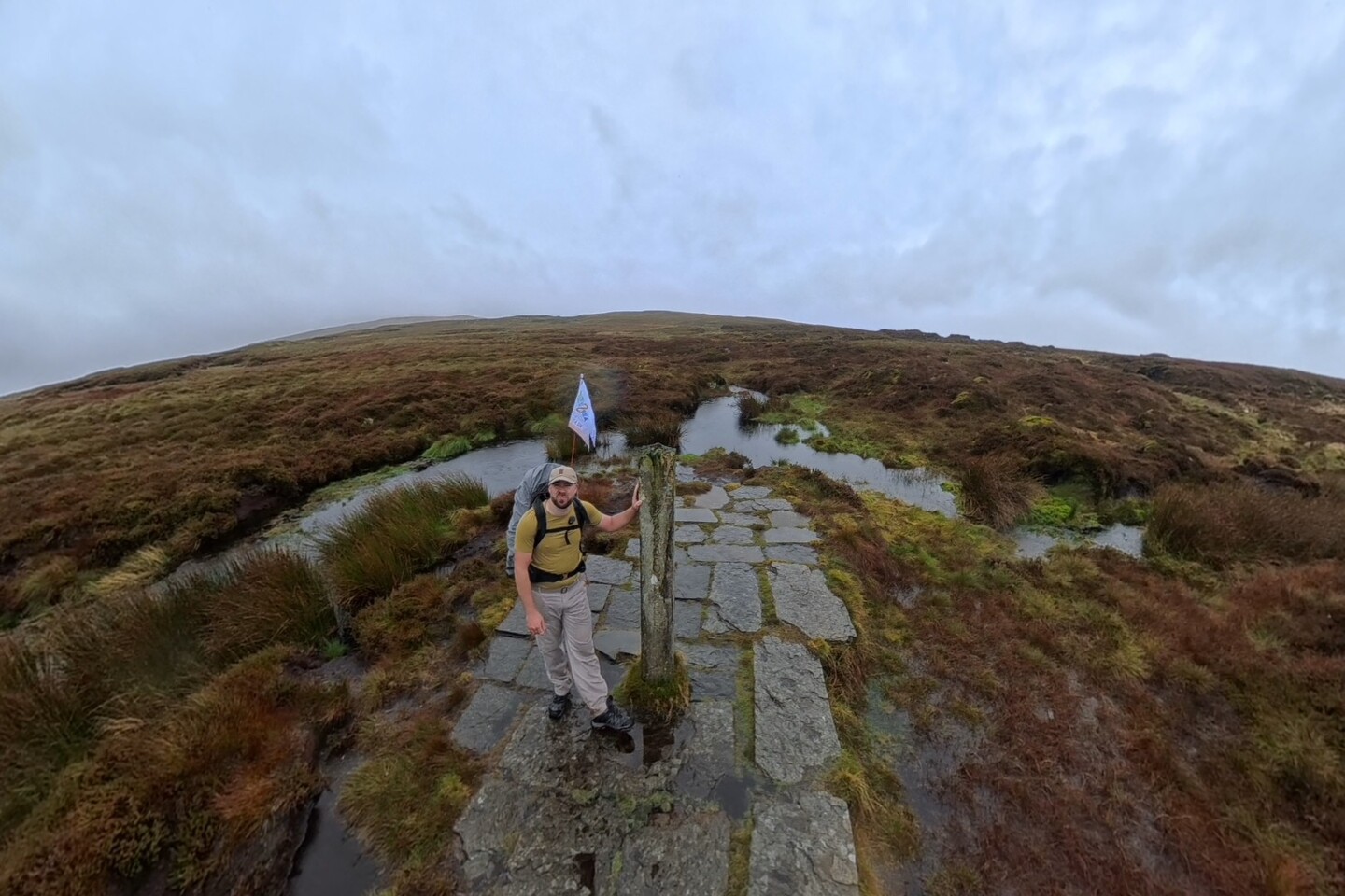 Sam at the source of the River Severn, Hafren Forest, September 2025